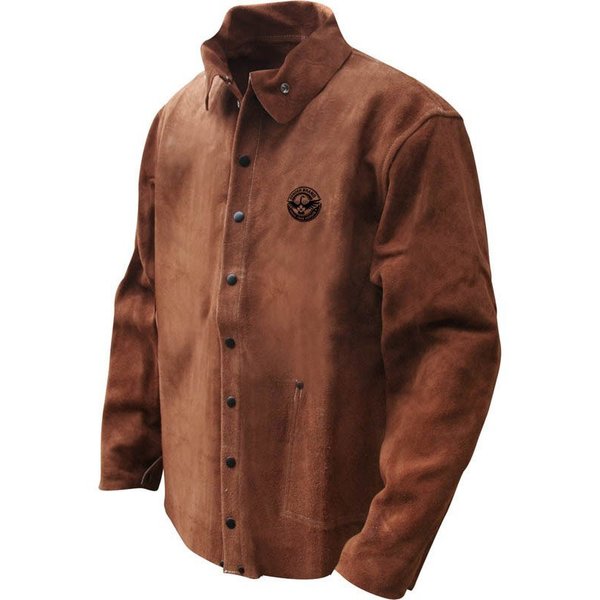 Bdg Welding Jacket Split Cowhide Brown Kevlar Sewn, Size S 60-1-126-S